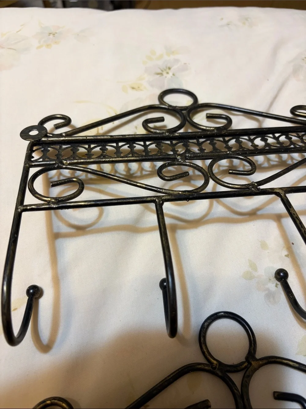 Decorative Black/Gold Metal Wall Hook Rack Set - Unbranded